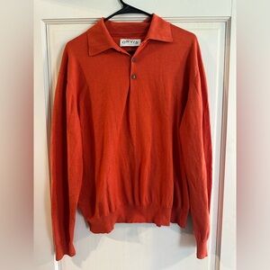 Orvis Men's Orange Crewneck Sweater